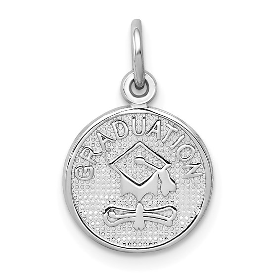 14k White Gold Polished Graduation Disc Charm 14k White Gold Polished Graduation Disc Charm